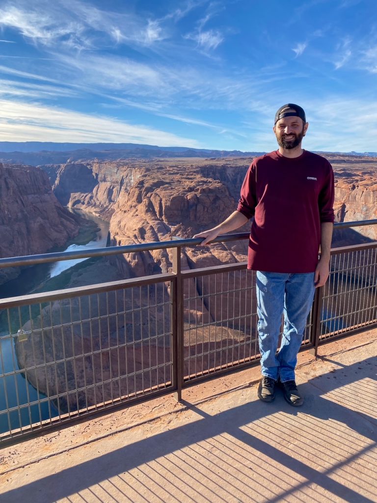 Tim at the overlook at Horseshoe Bend
