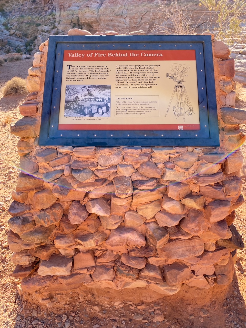 Valley of Fire Behind the Camera sign