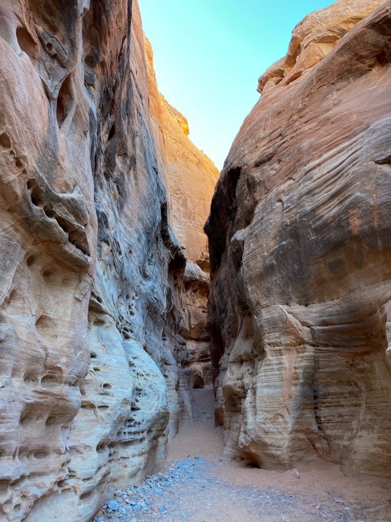 a slot canyon on the White Domes Trail