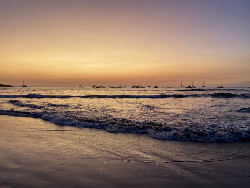 a gorgeous sunset on Tamarindo Beach