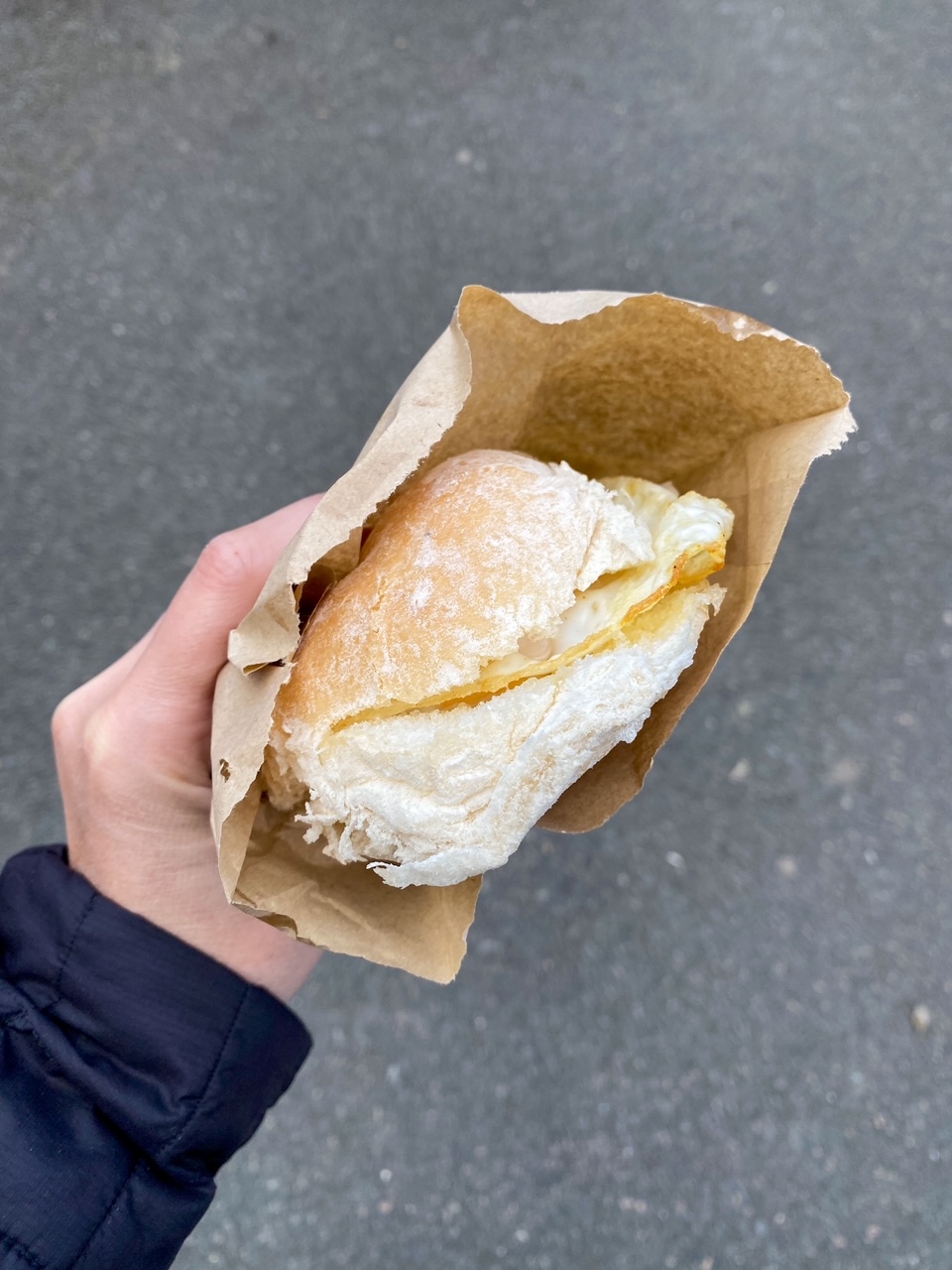 a breakfast sandwich from The Cabin at Loch Lubnaig