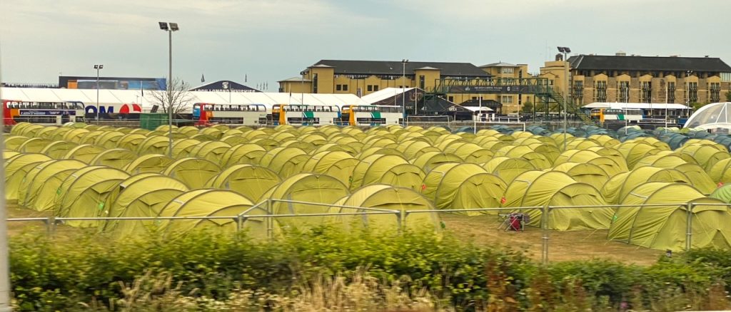 tents set up for the the 150th British Open at St Andrews