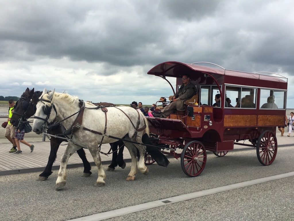 a carriage ride to Mont Saint-Michel