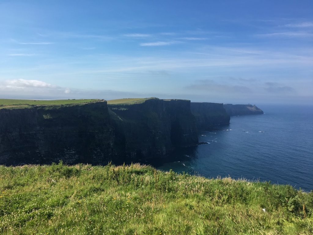 the Cliffs of Moher in Ireland, a great country to explore during your 2-week summer Europe itinerary if you have the time!