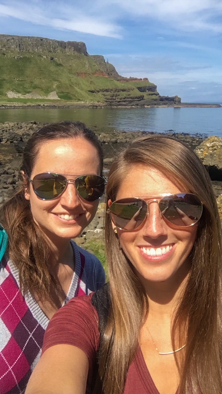 Katie and Sara selfie at the Giant's Causeway