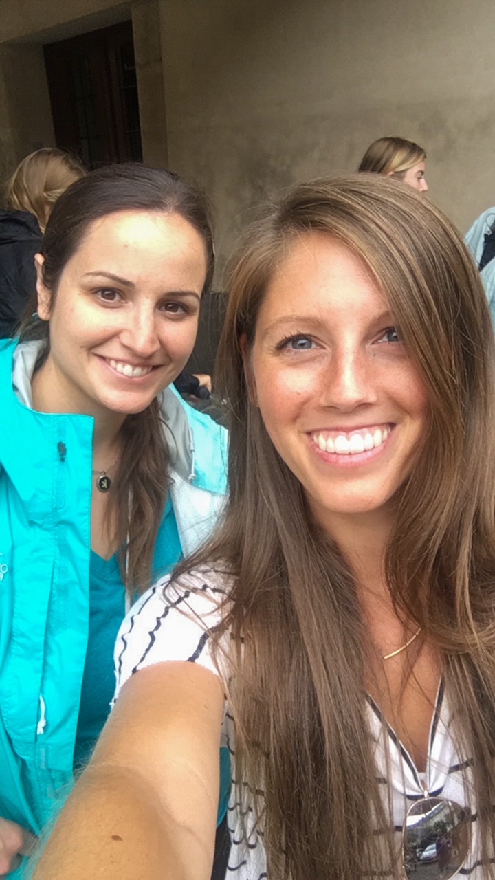 Katie and Sara getting ready for our visit to Versailles