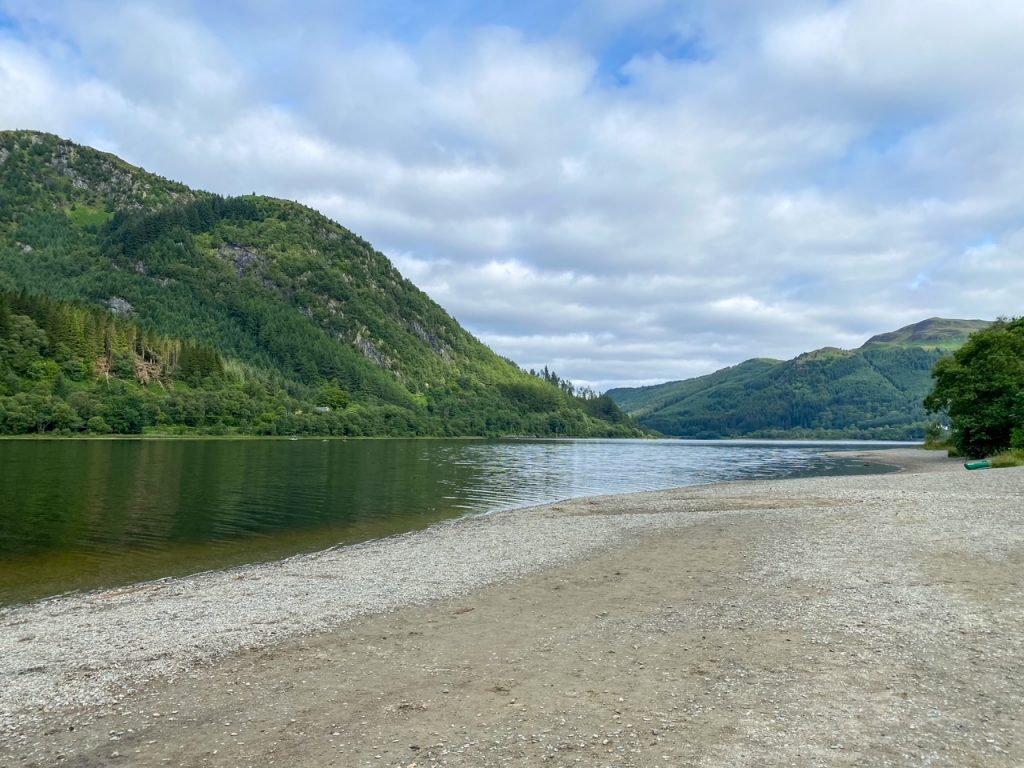 Loch Lubnaig, the first stop on our day trip from Edinburgh to Loch Ness and the Highlands