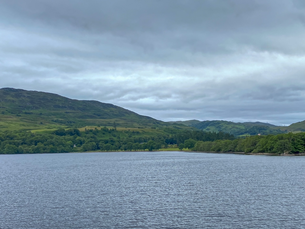 a view of Loch Ness on our day trip from Edinburgh to Glencoe, Loch Ness and the Highlands