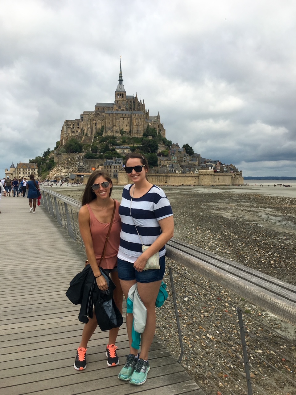 us in front of Mont Saint-Michel in Normandy, France