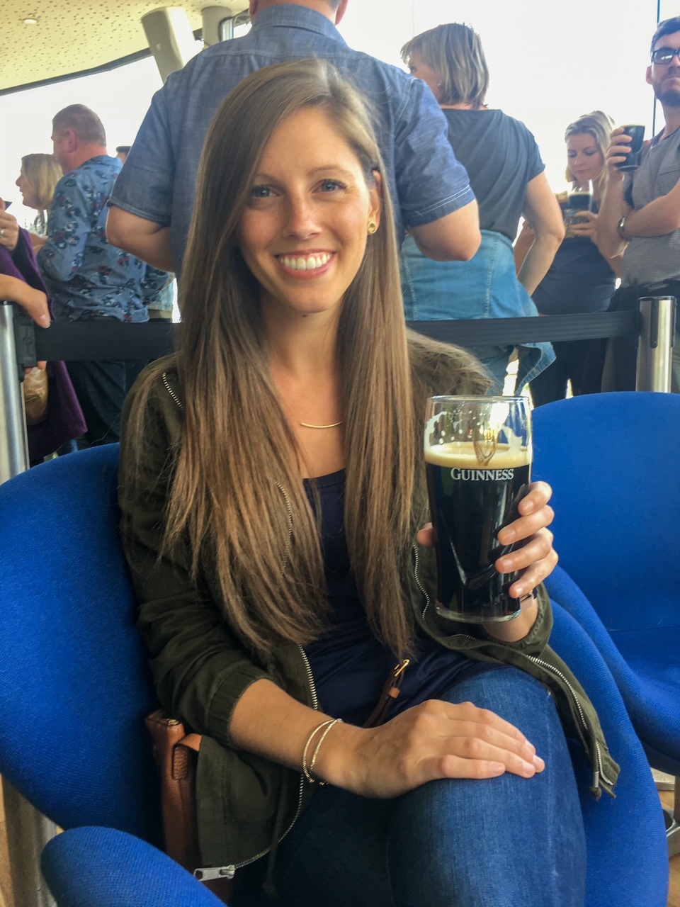 Sara enjoying her Guinness