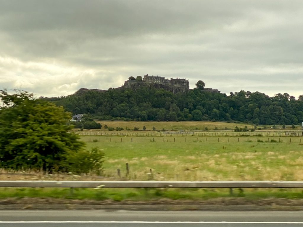 we passed by Stirling Castle on our day trip from Edinburgh to Glencoe, Loch Ness and the Highlands