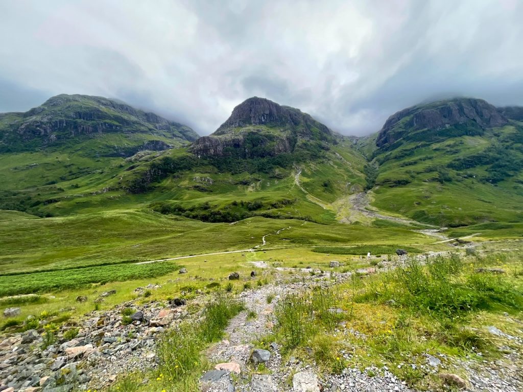 The Three Sisters of Glencoe from our day trip from Edinburgh