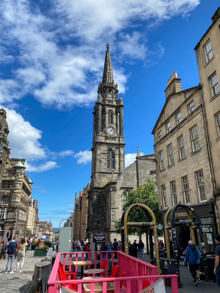 Tron Kirk Clock Tower on the Royal Mile in Edinburgh