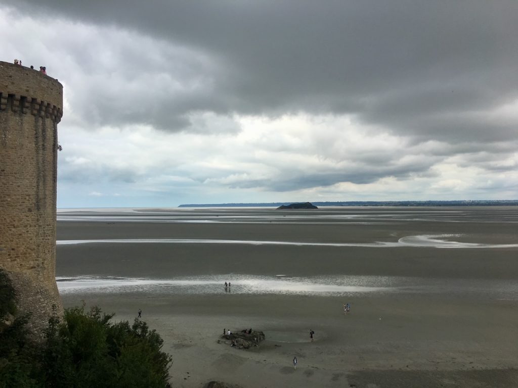 Mont Saint-Michel is surrounded by sandbanks