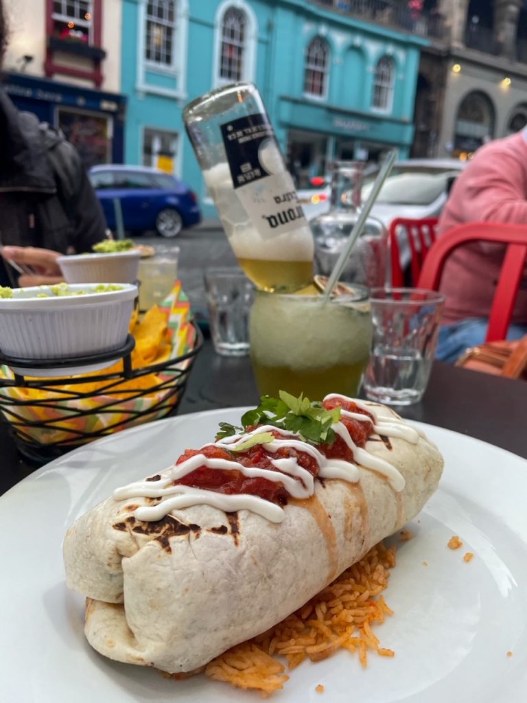 Kelsey's burrito at Mariachi Restaurant in Edinburgh