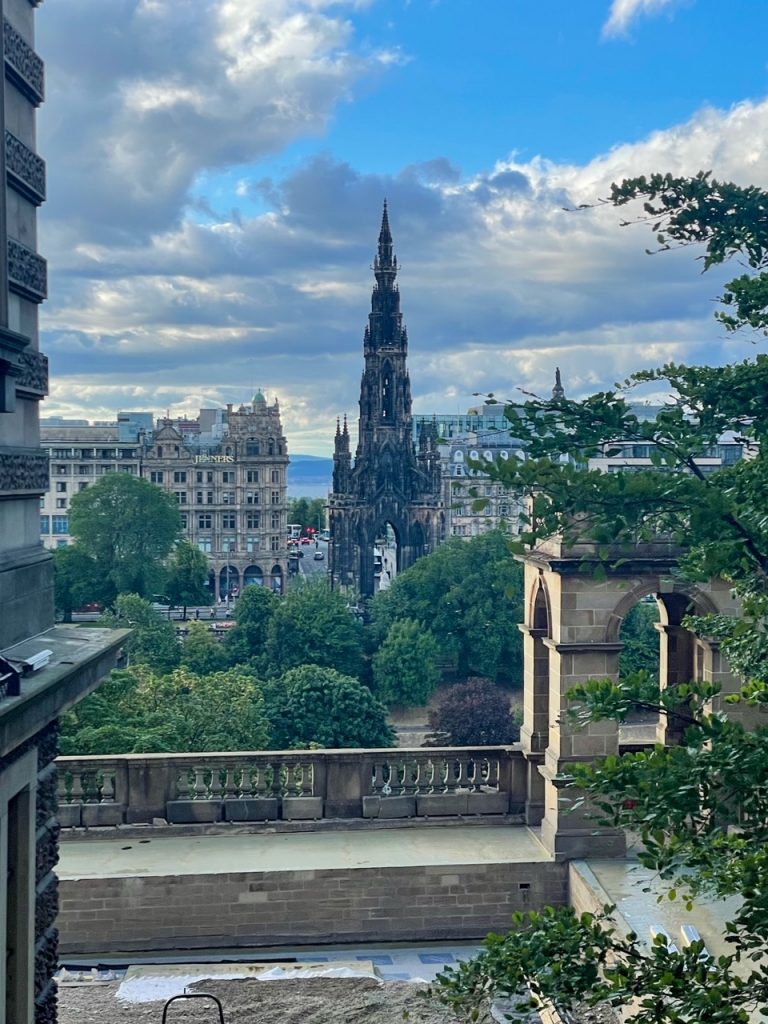 Cool View of Scott Monument from one of our free walking tours in Edinburgh