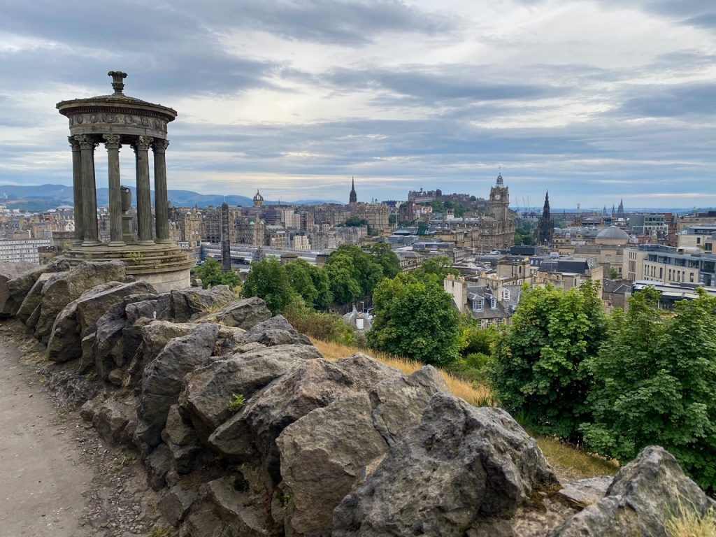 Calton Hill in Edinburgh, Scotland, another destination we recommend adding to your 2-week summer Europe itinerary