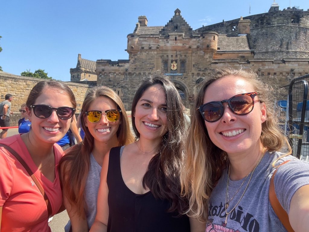 the girls at Edinburgh Castle in Scotland