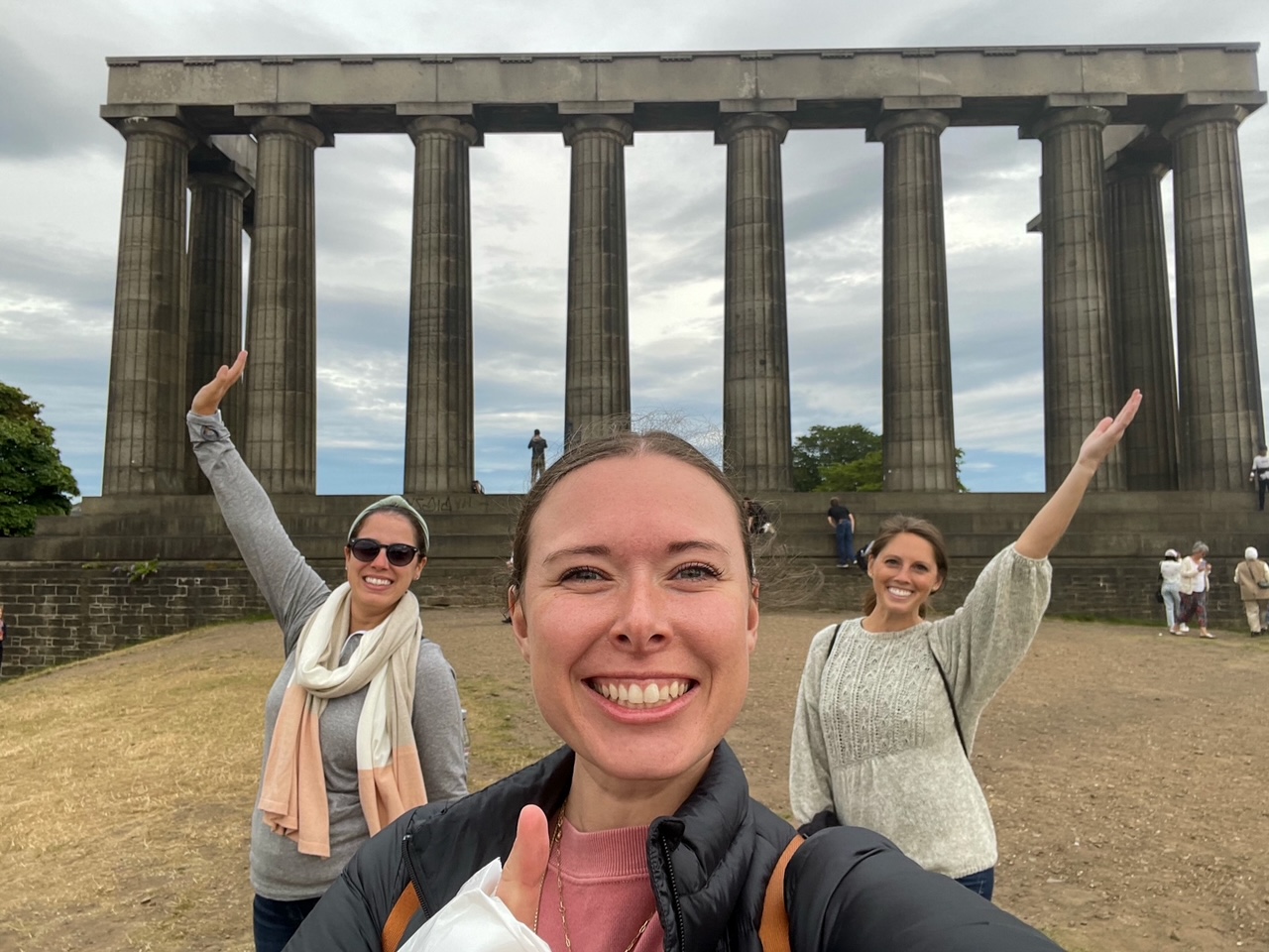 Stephanie, Kelsey & Sara at the National Monument at Calton Hill