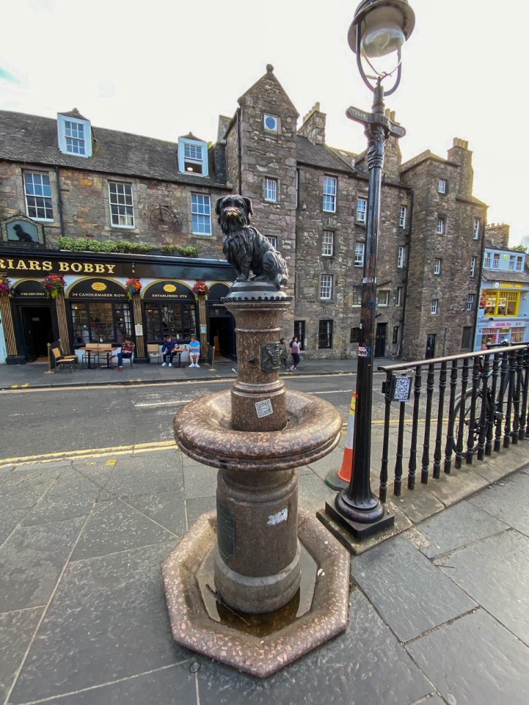 Greyfriars Bobby fountain in Edinburgh