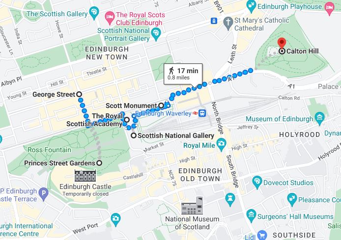 Map of New Town Edinburgh