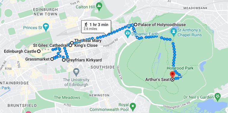 Map of Old Town Edinburgh