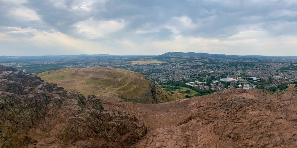 Panoramic view from the top of Arthur's Seat