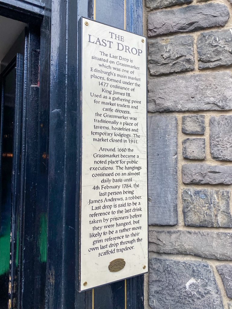 The Last Drop, a popular bar in Edinburgh