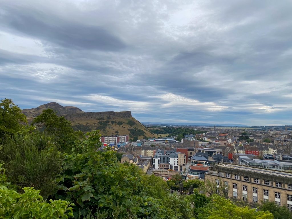 Gorgeous view of Arthurs Seat from Calton Hill in Edinburgh
