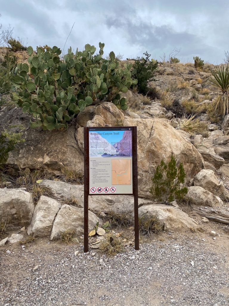 the Boquillas Canyon Trail sign