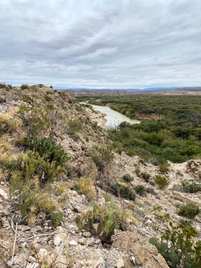 a viewpoint overlooking the Rio Grande on the Boquillas Canyon trail