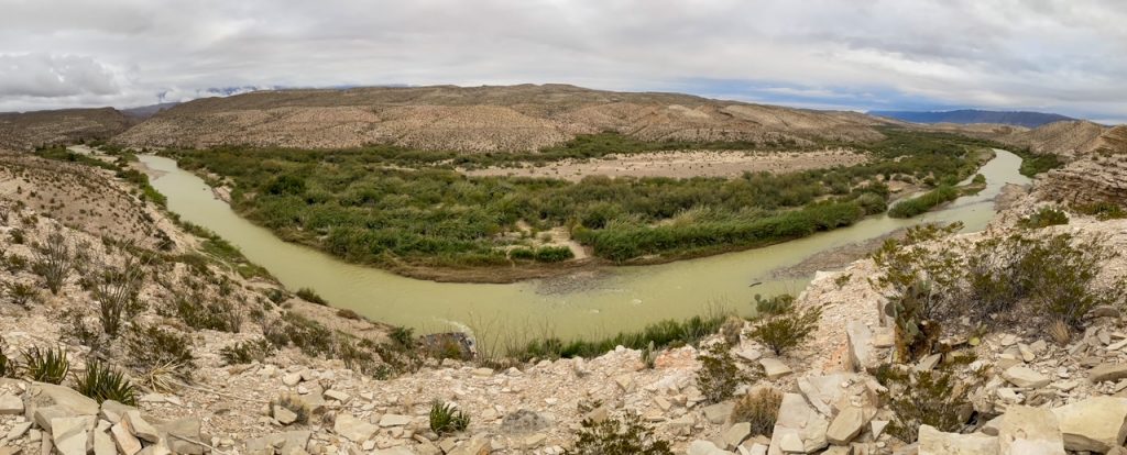 a panoramic view from the upper hot springs trail in Big Bend National Park