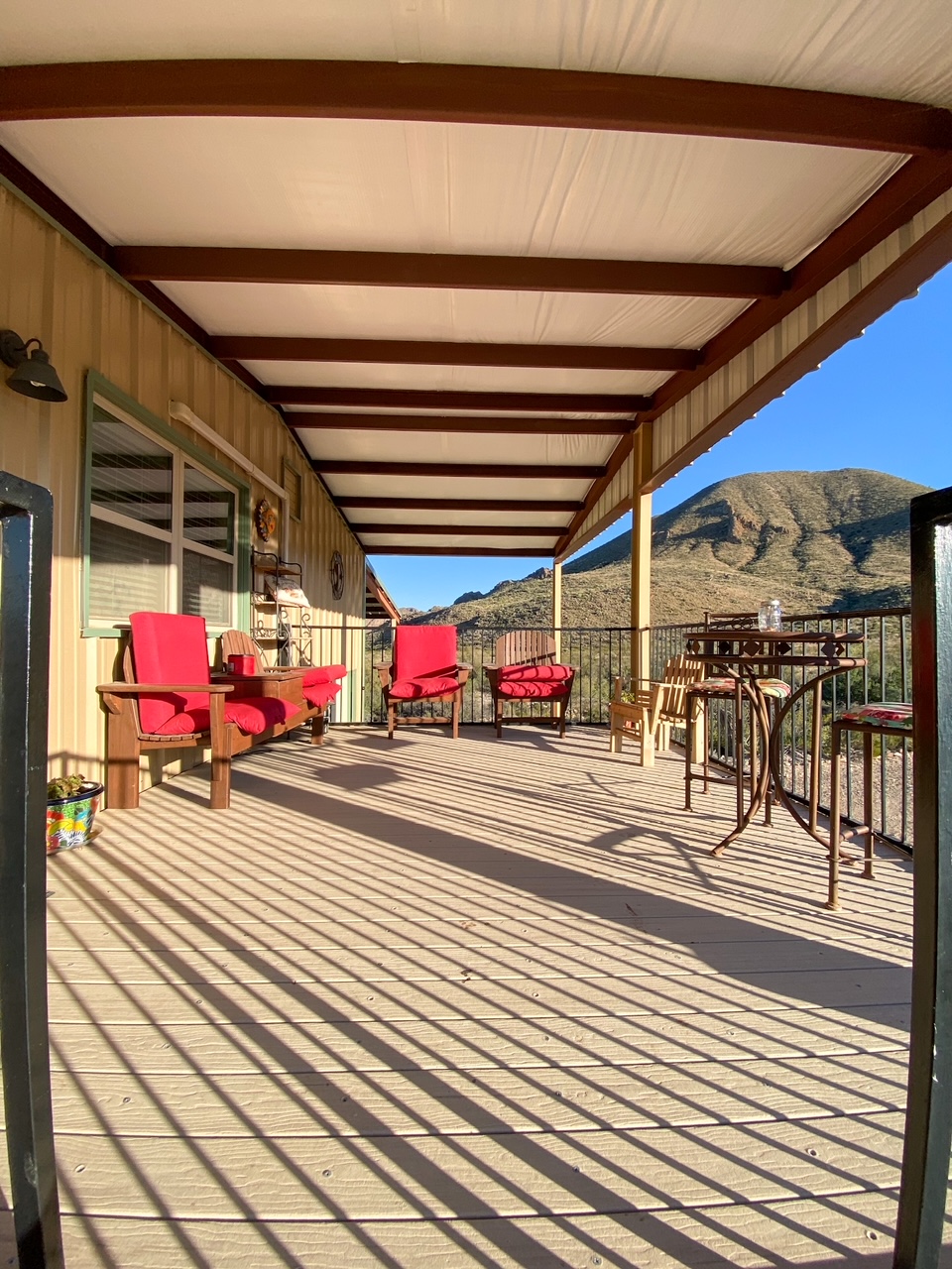 the deck of our Airbnb in Terlingua, Texas