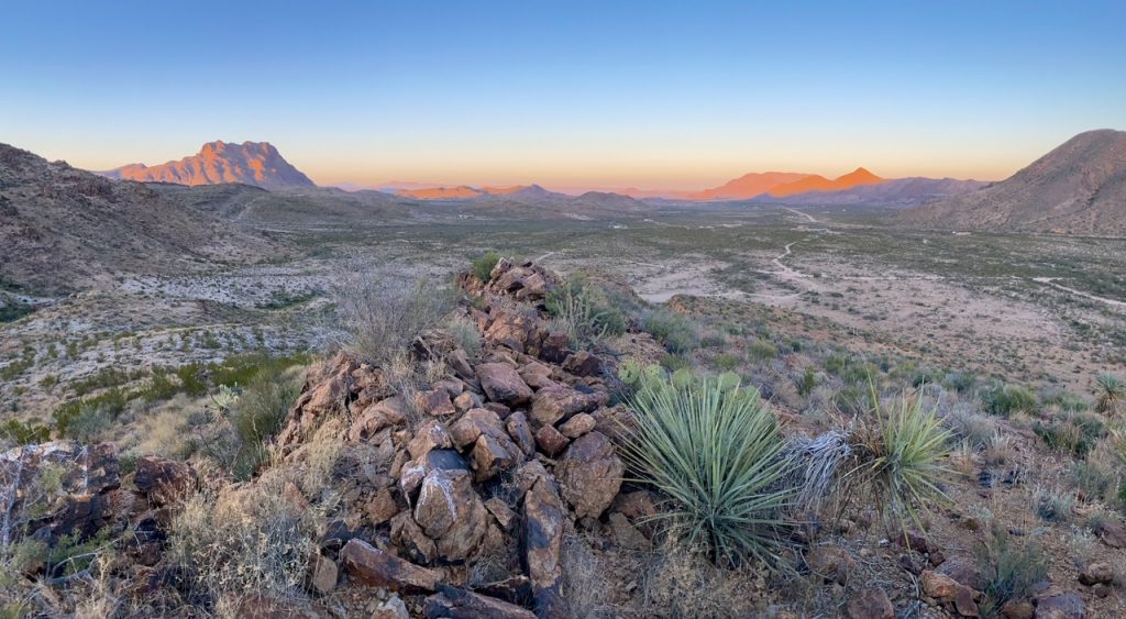 a panoramic view from the Wildcat Mountain Trail in Terlingua, Texas