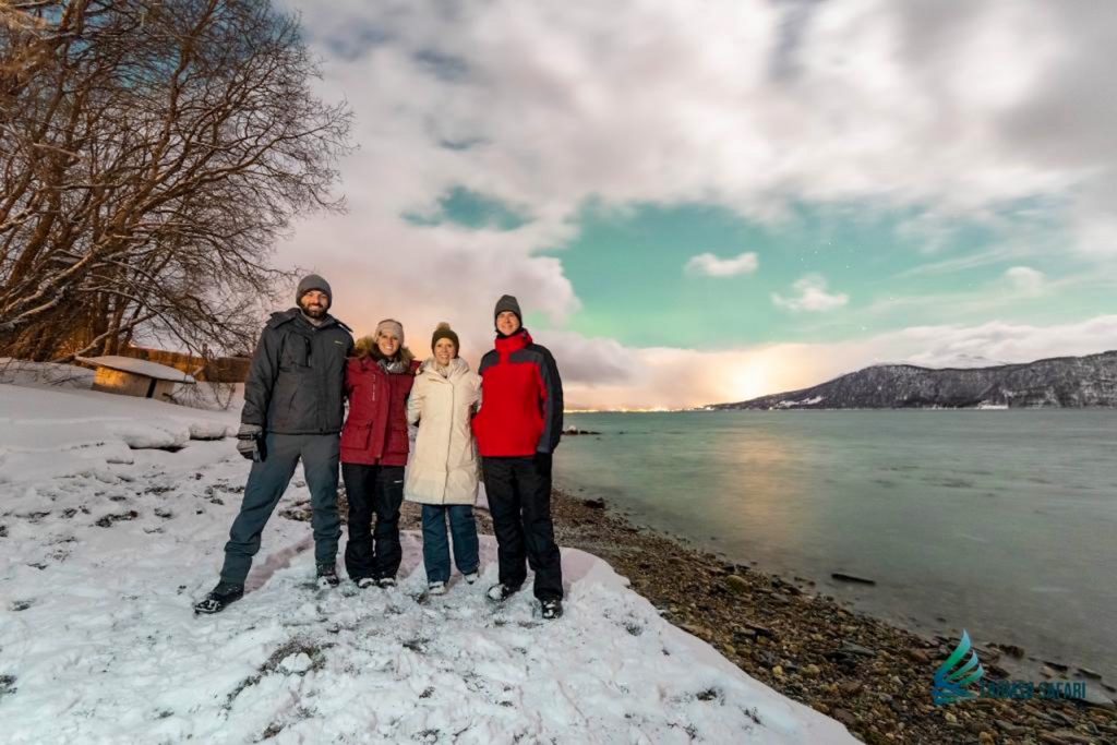 the group experiencing the Northern Lights in Tromso, Norway