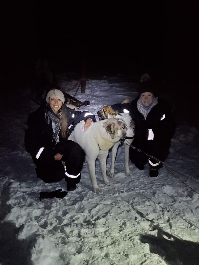 Sara & Allison with the huskies