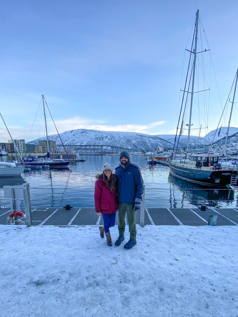 Sara & Tim exploring the Tromsø Harbor