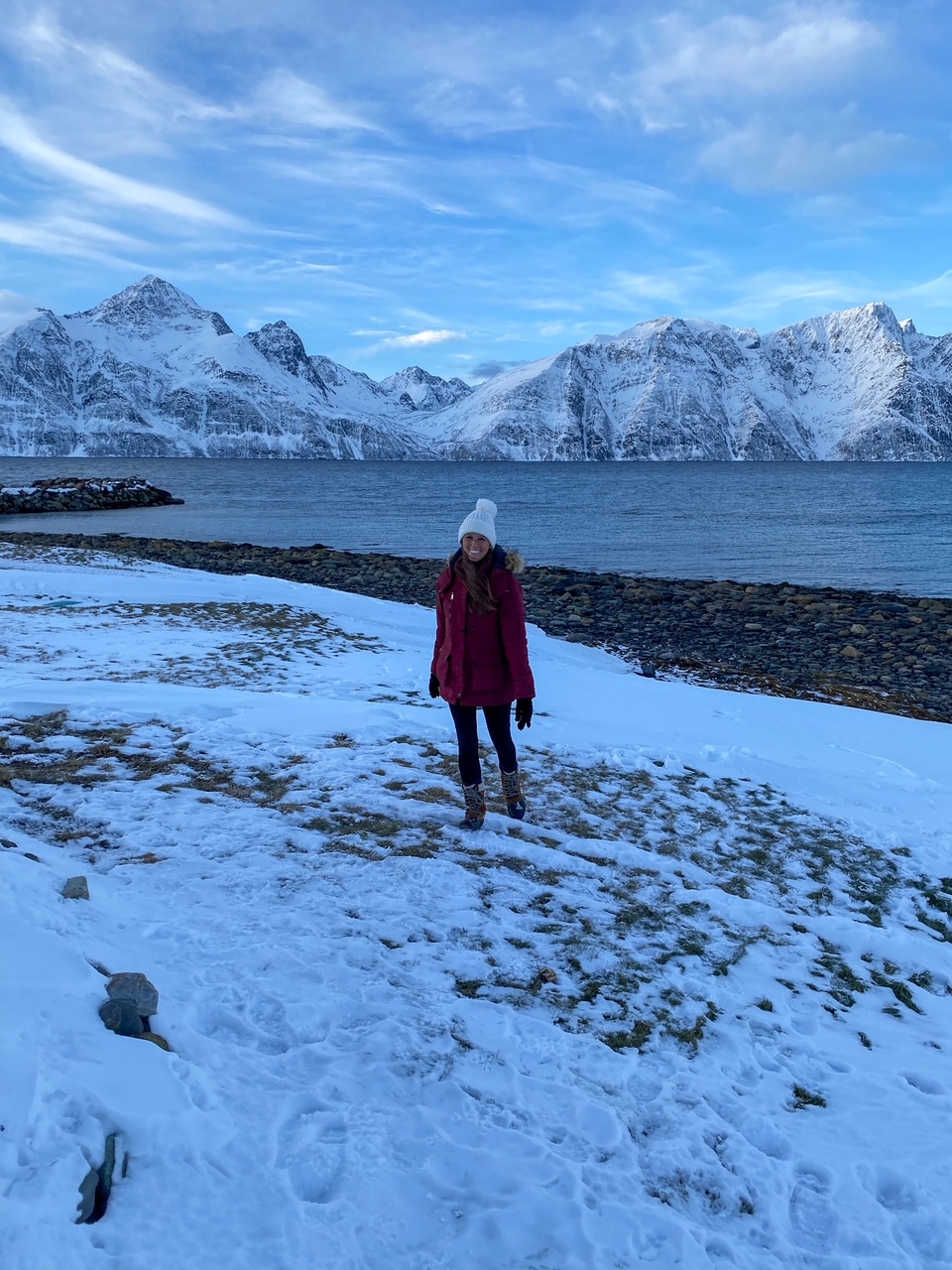 Sara exploring outside the Lyngen North Igloo Hotel