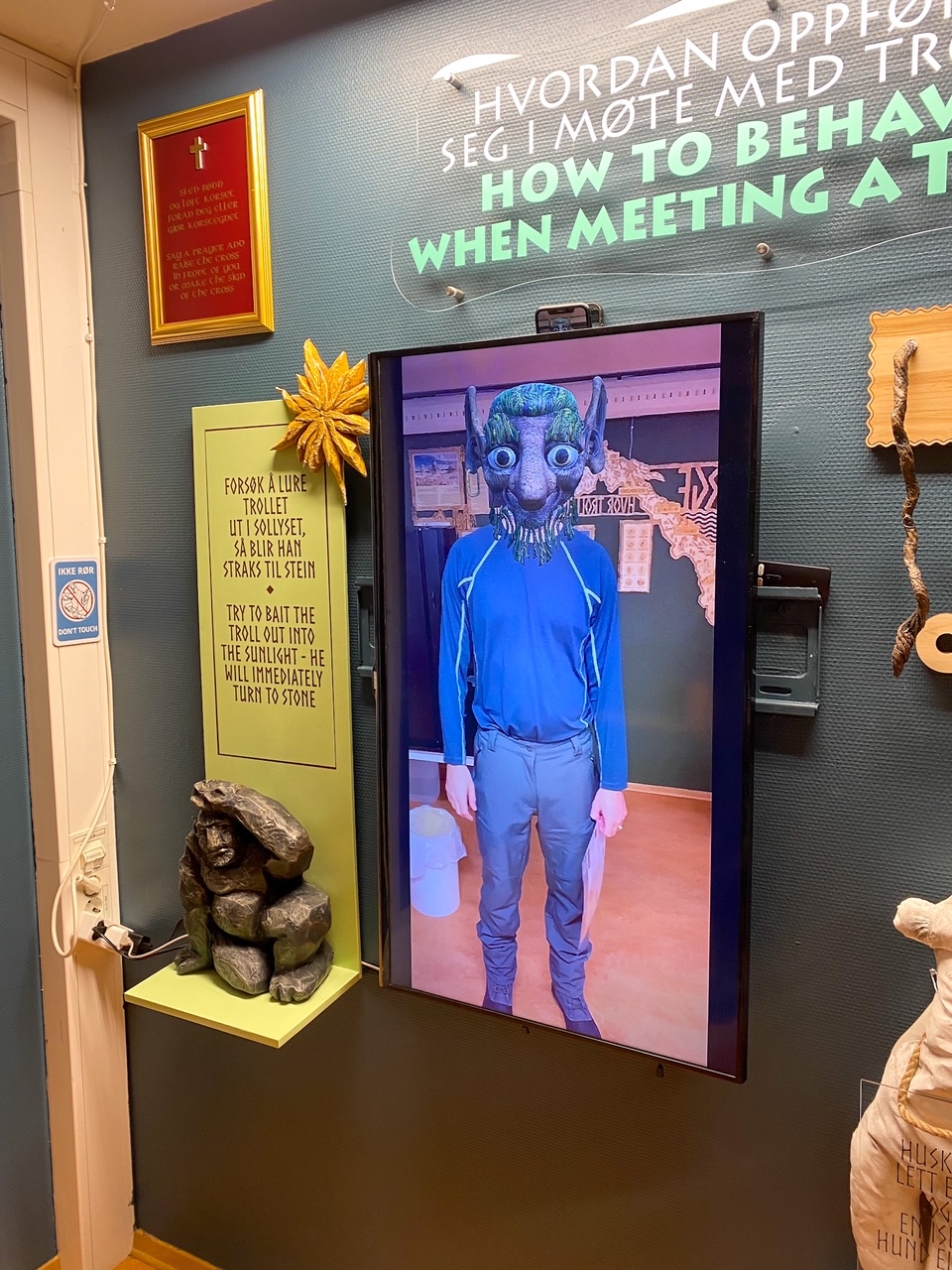 Tim as a troll at the Tromsø Troll Museum