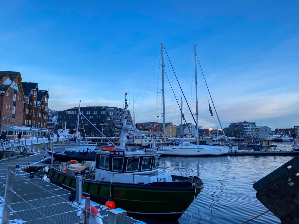 the dock in winter in Tromsø