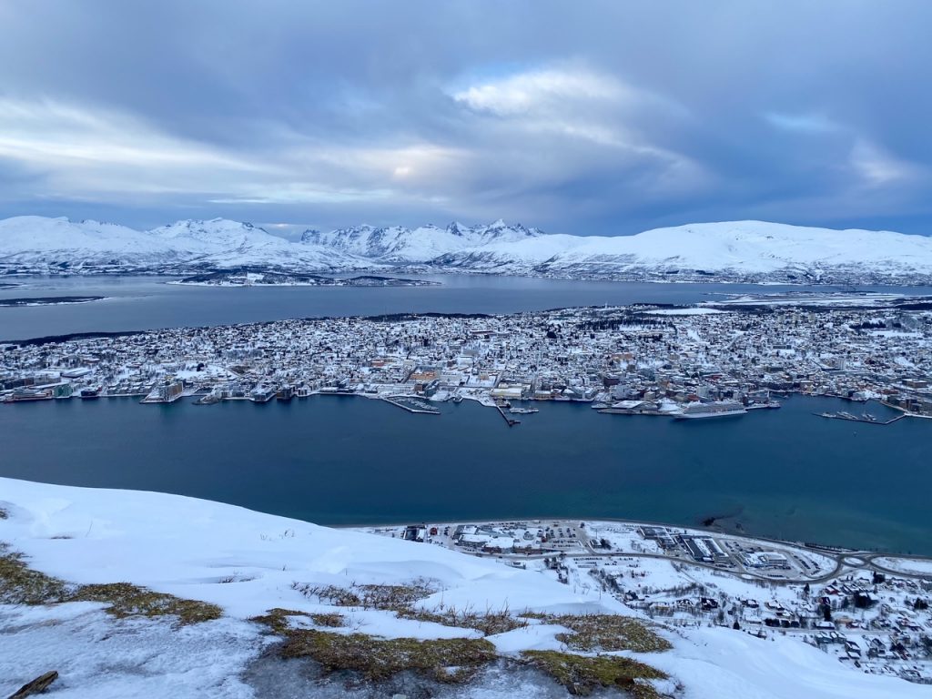 a wintry view of Tromsø 