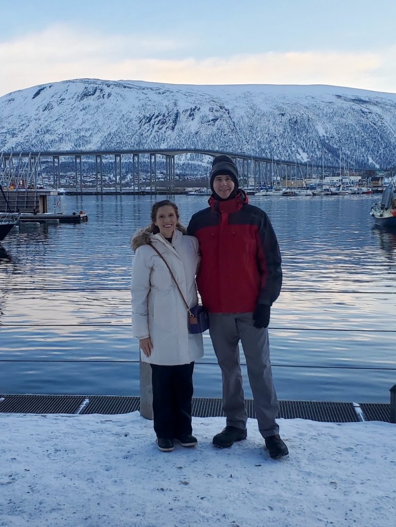 Allison & Ryan by the Tromsø Harbor