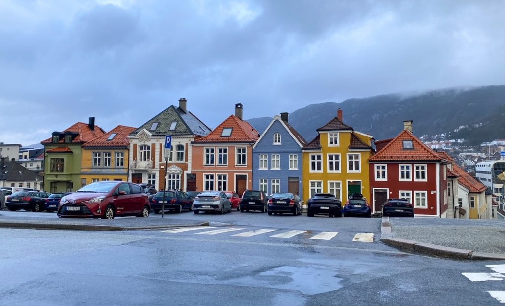 picturesque wooden homes in Bergen