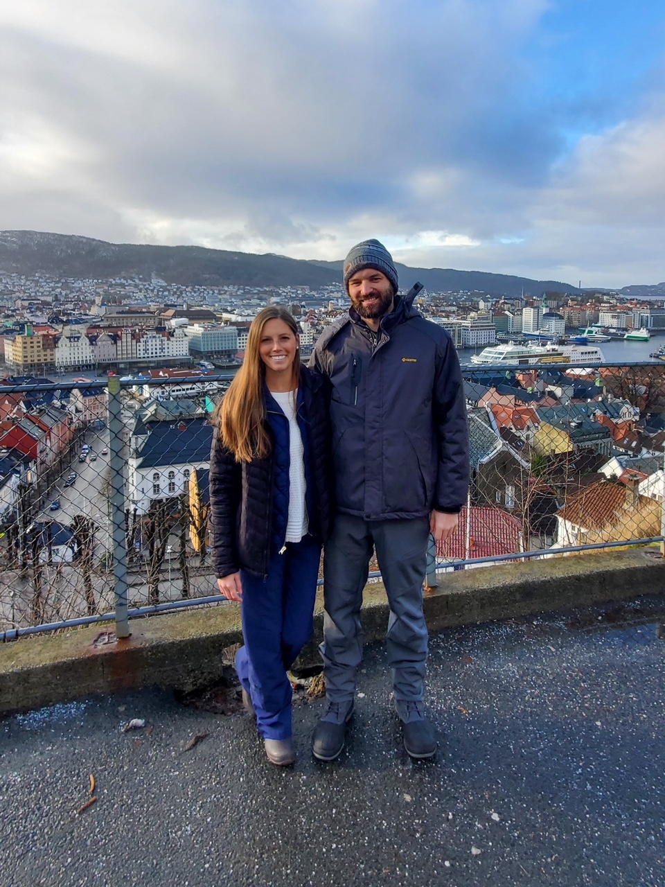 Sara & Tim at Promsgate on Mount Fløyen