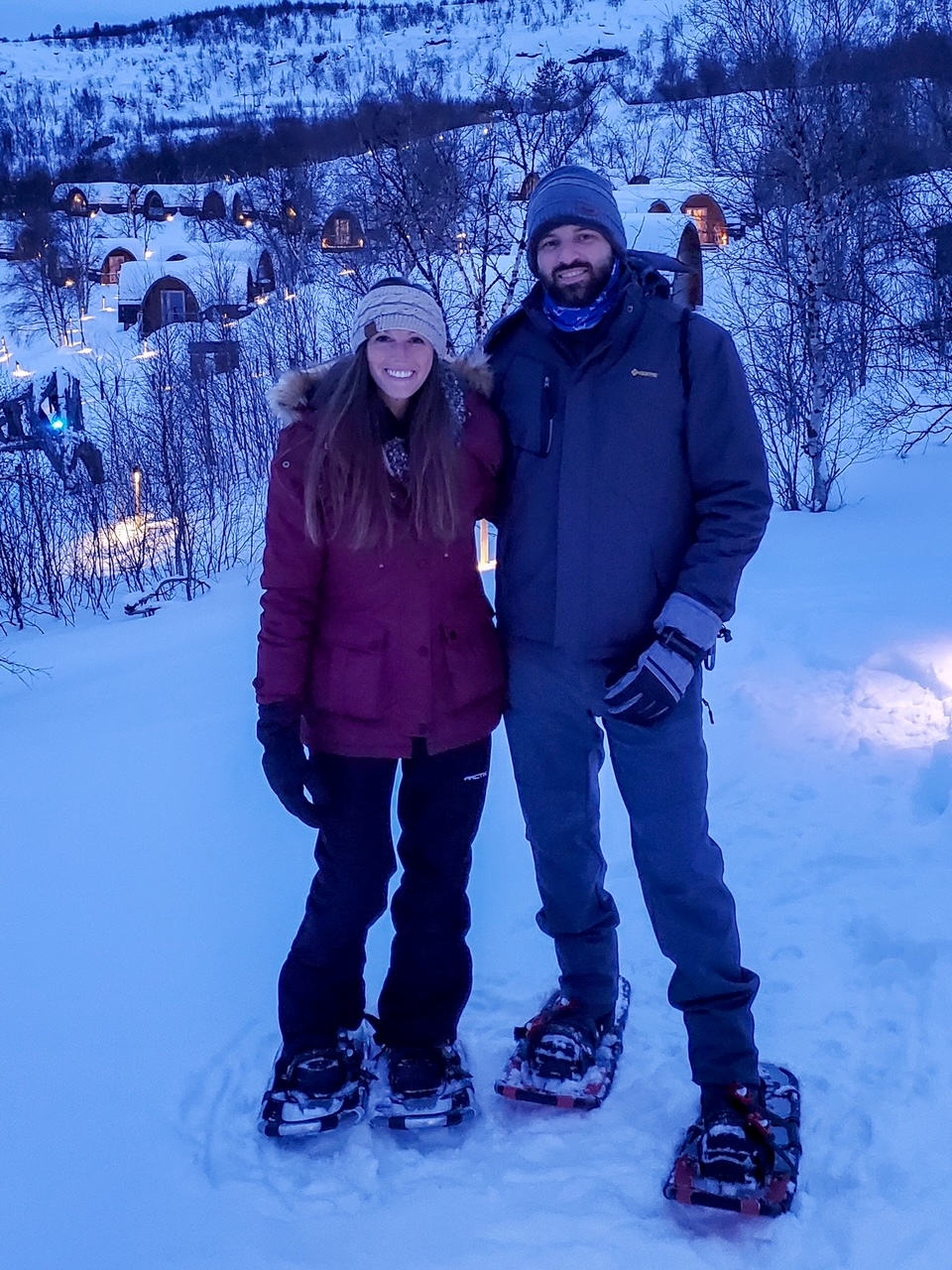 Sara & Tim snowshoeing