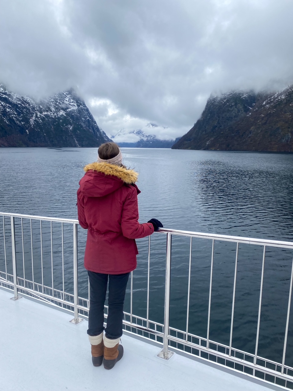 Sara on the Norway in a Nutshell fjord cruise