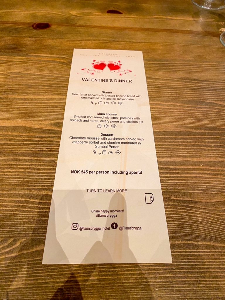 Valentine's Dinner Menu at Ægir BrewPub