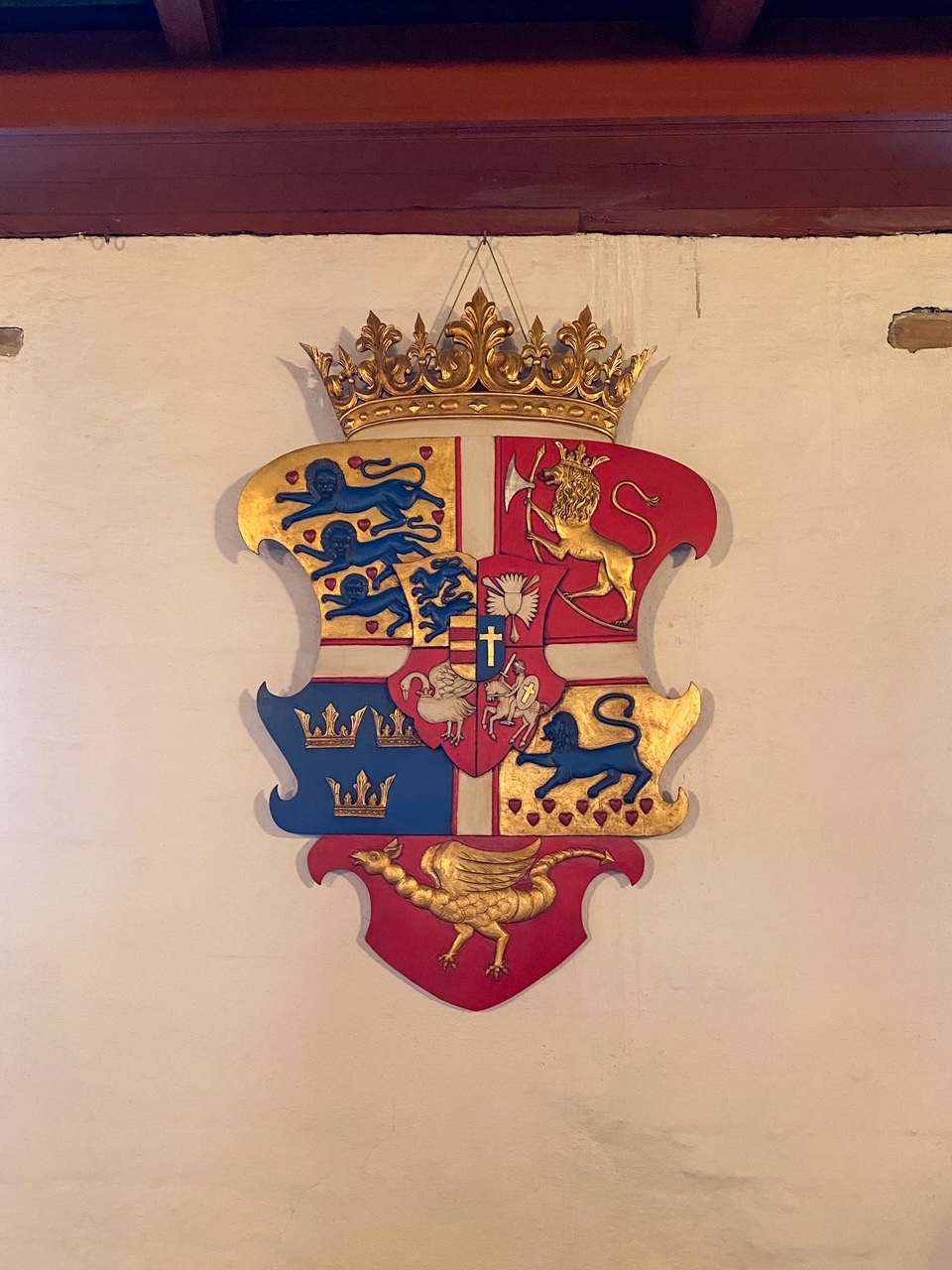 a coat of arms at Akershus Fortress