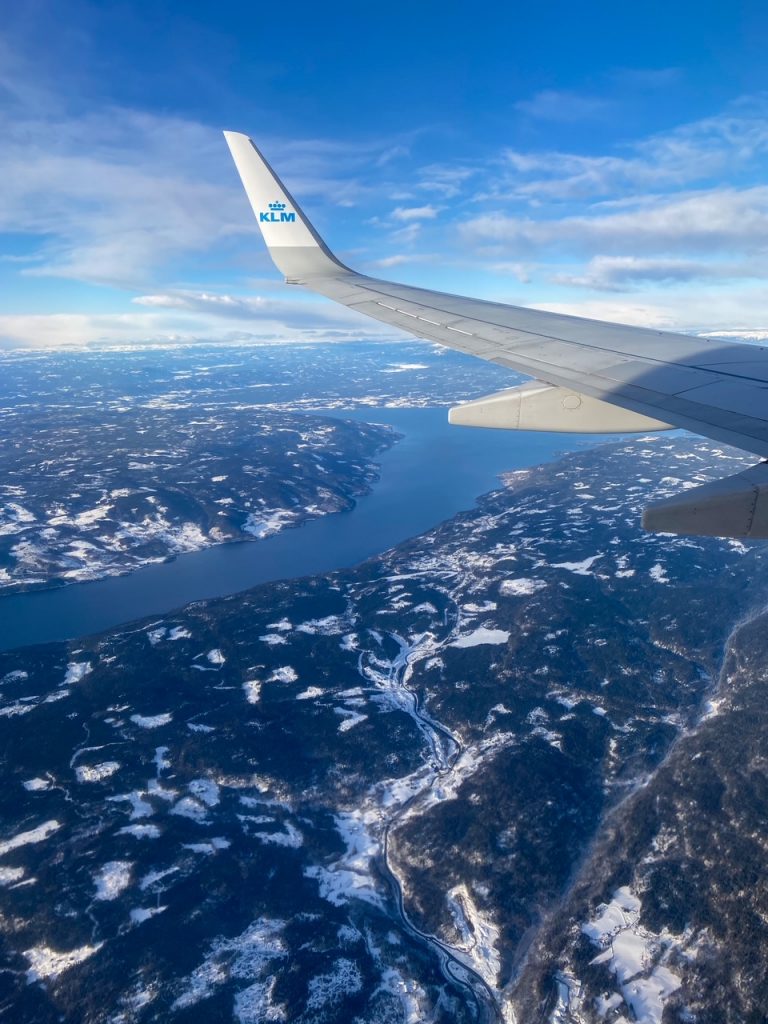 views from our KLM flight from Houston to Oslo
