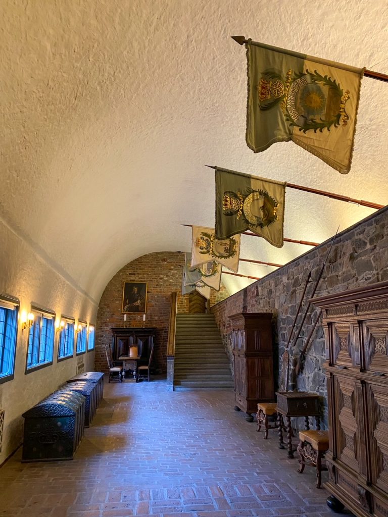a hallway at Akershus Fortress